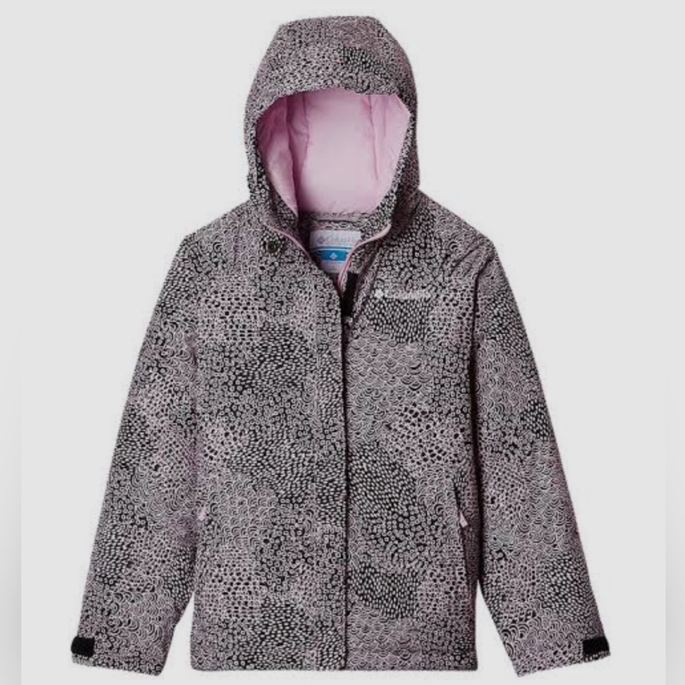 Like New Columbia Horizon Ride II Pink and Black Hooded Jacket Girls Coat
